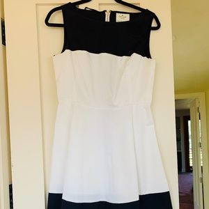 Kate Spade Black & White Cotton Stretch Dress sz 8